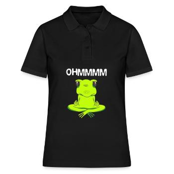 Yoga relax frog design for sport, meditation, - Women's Polo Shirt - black - Front - Ailine (174cm)