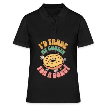 Donut - Frauen Polo Shirt - Schwarz - Vorne - Ailine (174cm)