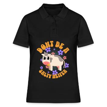 Kuh Kühe - Frauen Polo Shirt - Schwarz - Vorne - Ailine (174cm)