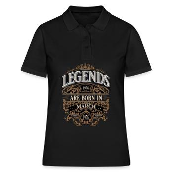 1976 Mars Naissance Anniversaire Année de naissance - Polo Femme - noir - Devant - Ailine (174cm)