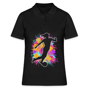 Soccer féminin Soccer féminin Football féminin Soccer féminin - Polo Femme - noir - Devant - Ailine (174cm)