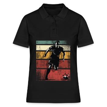 Joueurs de football - Polo Femme - noir - Devant - Ailine (174cm)