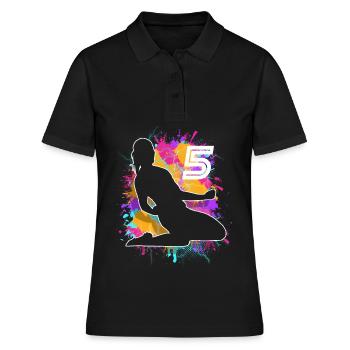 Football Femme Football 5e anniversaire - Polo Femme - noir - Devant - Ailine (174cm)