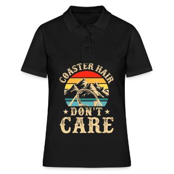 Achterbahn - Frauen Polo Shirt - Schwarz - Vorne - Ailine (174cm)