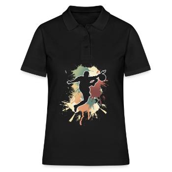 Joueurs de football - Polo Femme - noir - Devant - Ailine (174cm)