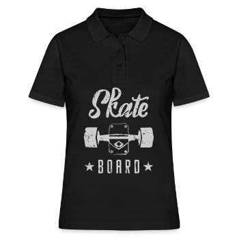 Skateboard Skate Skater Skater Skater - Polo Femme - noir - Devant - Ailine (174cm)