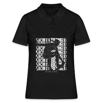 Skateboard Skater Skaten - Frauen Polo Shirt - Schwarz - Vorne - Ailine (174cm)