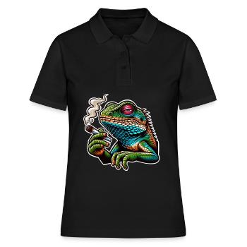Fumer du Cannabis Lizard - Polo Femme - noir - Devant - Ailine (174cm)