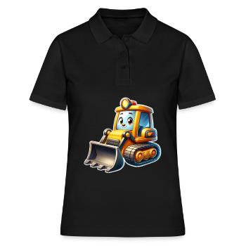 Bulldozer Radlader Bagger Baustelle Kinder - Frauen Polo Shirt - Schwarz - Vorne - Ailine (174cm)