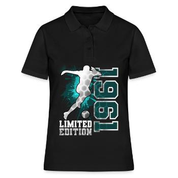 1961 Année de naissance Anniversaire Football - Polo Femme - noir - Devant - Ailine (174cm)