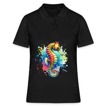 Hippocampe Hippocampe - Polo Femme - noir - Devant - Ailine (174cm)