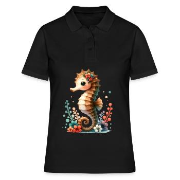 Hippocampe Hippocampe - Polo Femme - noir - Devant - Ailine (174cm)
