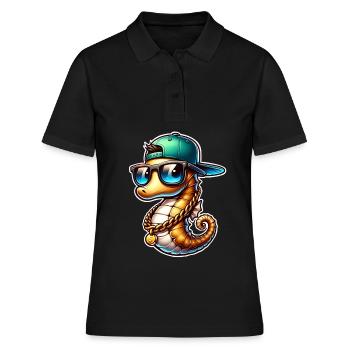 Hippocampe Hippocampe - Polo Femme - noir - Devant - Ailine (174cm)