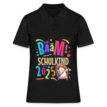 Bääm Écolier 2025 Dabbing Hérisson - Polo Femme - noir - Devant - Ailine (174cm)