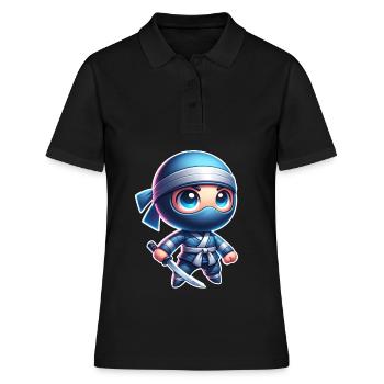 Ninja - Frauen Polo Shirt - Schwarz - Vorne - Ailine (174cm)