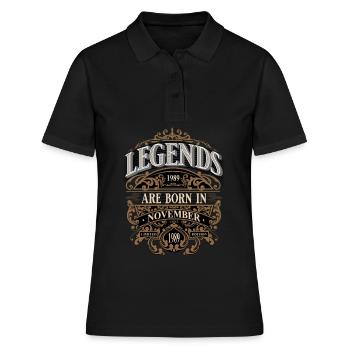 1989 Novembre Naissance Anniversaire Année de naissance - Polo Femme - noir - Devant - Ailine (174cm)