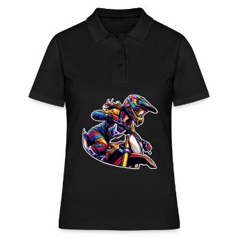 Motocross Femmes Filles Fille - Polo Femme - noir - Devant - Ailine (174cm)