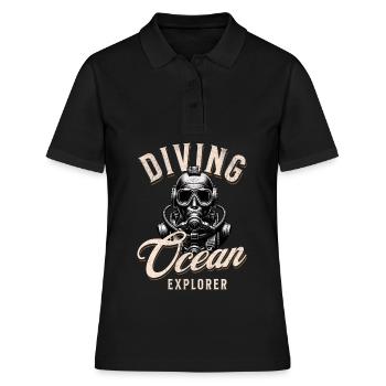 Taucher Ocean Explorer - Frauen Polo Shirt - Schwarz - Vorne - Ailine (174cm)