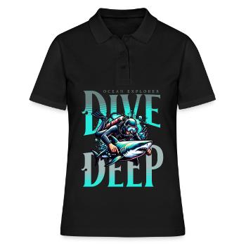 Tauchen Taucher - Frauen Polo Shirt - Schwarz - Vorne - Ailine (174cm)