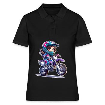 Motocross Femmes Filles Fille - Polo Femme - noir - Devant - Ailine (174cm)