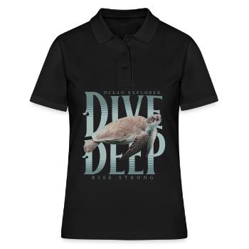 Tauchen Taucher - Frauen Polo Shirt - Schwarz - Vorne - Ailine (174cm)