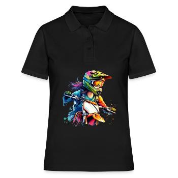 Motocross Femmes Filles Fille - Polo Femme - noir - Devant - Ailine (174cm)