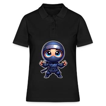 Ninja - Frauen Polo Shirt - Schwarz - Vorne - Ailine (174cm)