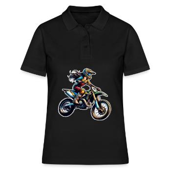 Motocross Femmes Filles Fille - Polo Femme - noir - Devant - Ailine (174cm)