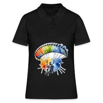 Paragliding - Frauen Polo Shirt - Schwarz - Vorne - Ailine (174cm)