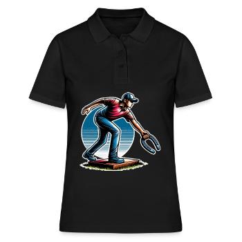 Lancer de fer à cheval Lancer de fer à cheval - Polo Femme - noir - Devant - Ailine (174cm)