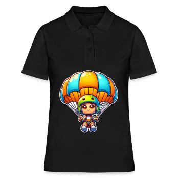 Fallschirm Skydiving - Frauen Polo Shirt - Schwarz - Vorne - Ailine (174cm)