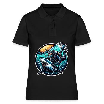 Tauchen Taucher - Frauen Polo Shirt - Schwarz - Vorne - Ailine (174cm)