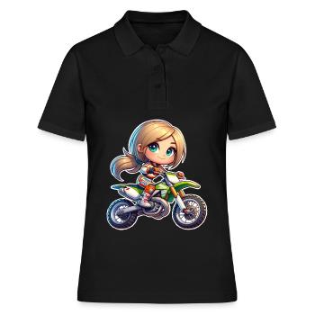 Motocross Femmes Filles Fille - Polo Femme - noir - Devant - Ailine (174cm)