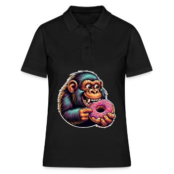 Neanderthal Donut - Women's Polo Shirt - black - Front - Ailine (174cm)