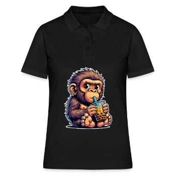 Neanderthal Bubble Tea - Women's Polo Shirt - black - Front - Ailine (174cm)