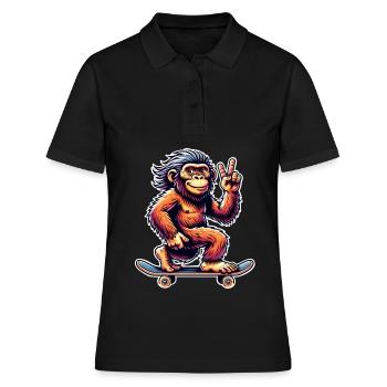 Neanderthal Skateboard Skater - Women's Polo Shirt - black - Front - Ailine (174cm)