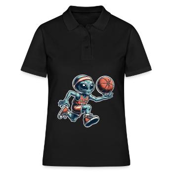 Alien Basketball Dunking - Women's Polo Shirt - black - Front - Ailine (174cm)