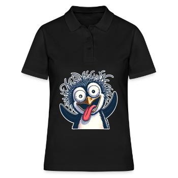Pinguin Crazy - Frauen Polo Shirt - Schwarz - Vorne - Ailine (174cm)