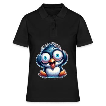 Pinguin Crazy - Frauen Polo Shirt - Schwarz - Vorne - Ailine (174cm)