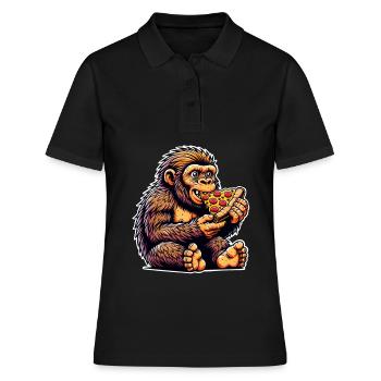 Neanderthal pizza - Women's Polo Shirt - black - Front - Ailine (174cm)