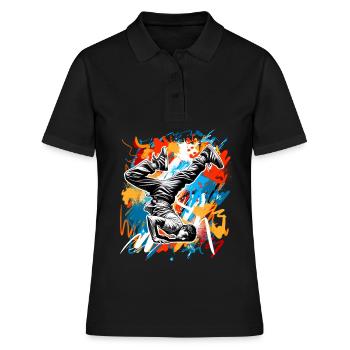 Breakdance - Frauen Polo Shirt - Schwarz - Vorne - Ailine (174cm)