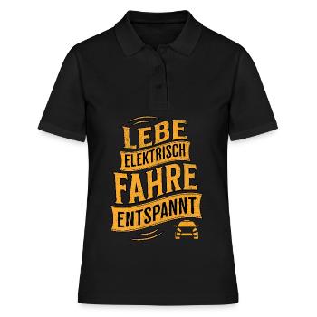 Elektroauto E-Auto Elektromobilität - Frauen Polo Shirt - Schwarz - Vorne - Ailine (174cm)