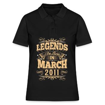 März 2011 Geburtstag Legende - Frauen Polo Shirt - Schwarz - Vorne - Ailine (174cm)
