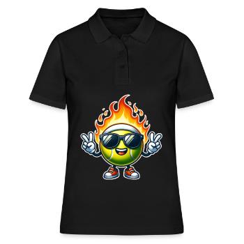 Flammes de boule de feu de tennis - Polo Femme - noir - Devant - Ailine (174cm)