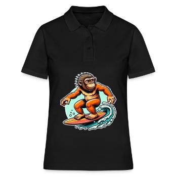 Neanderthal surfers surfers - Women's Polo Shirt - black - Front - Ailine (174cm)
