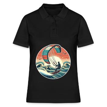Kitesurfen Kitesurfer Kiteboard - Frauen Polo Shirt - Schwarz - Vorne - Ailine (174cm)