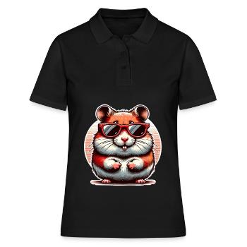 Hamster - Frauen Polo Shirt - Schwarz - Vorne - Ailine (174cm)