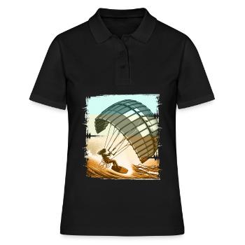 Kitesurfen Kitesurfer Kiteboard - Frauen Polo Shirt - Schwarz - Vorne - Ailine (174cm)