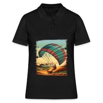 Kitesurfen Kitesurfer Kiteboard - Frauen Polo Shirt - Schwarz - Vorne - Ailine (174cm)