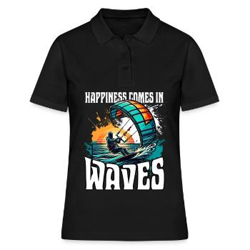 Kitesurfen Kitesurfer Kiteboard - Frauen Polo Shirt - Schwarz - Vorne - Ailine (174cm)